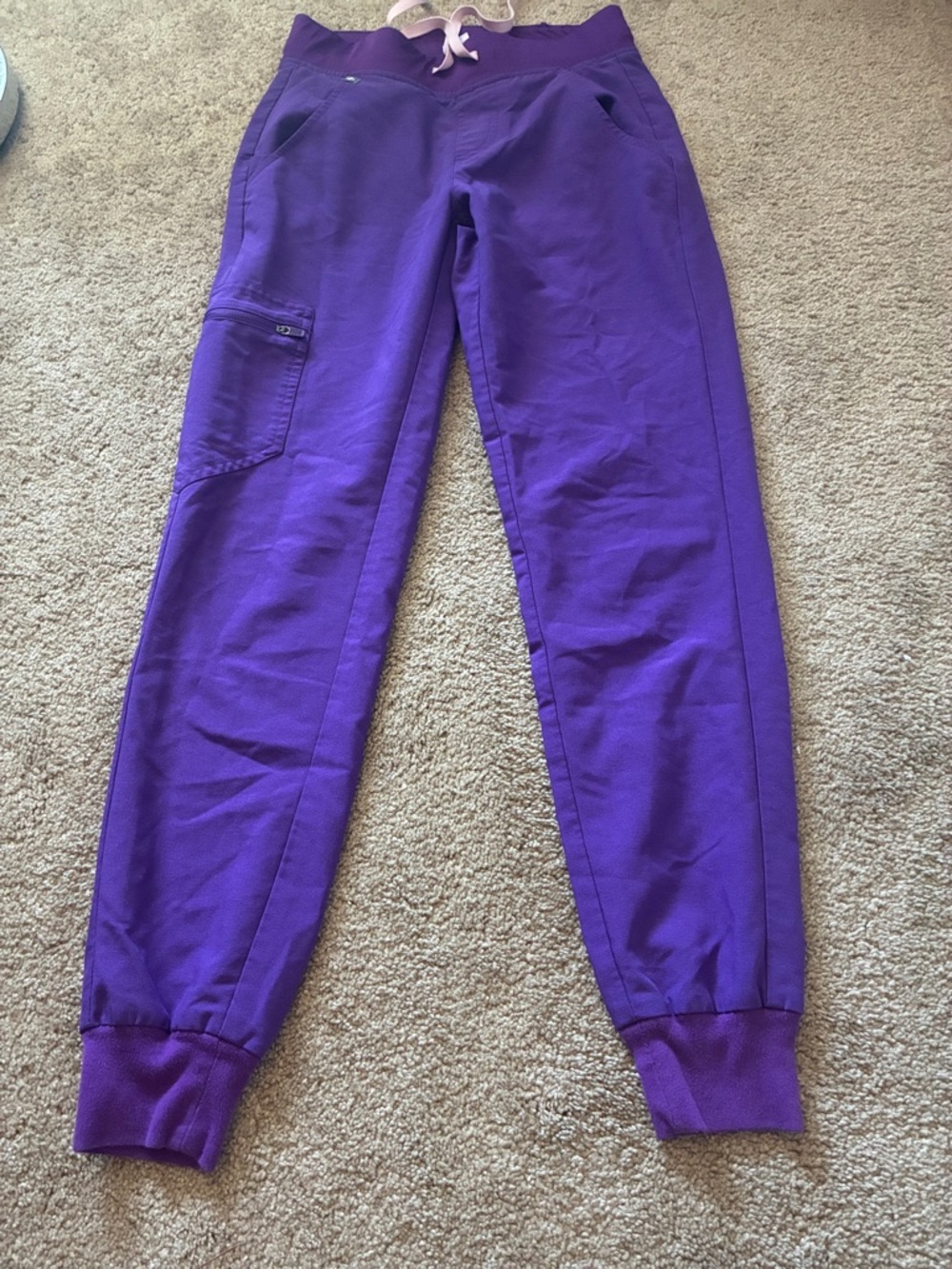 FIGS Zamora Jogger Scrub Pants Grape Purple XXS Performance Workwear